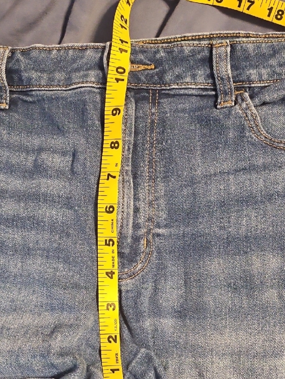 Old Navy High Rise WOW Medium Blue Rolled-Hem Denim Shorts - Picture 15 of 16